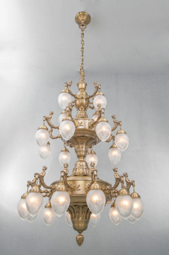 FORTUNA 24 - Handmade brass chandelier by Patinas Lighting - view 3